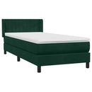vidaXL sötétzöld bársony rugós ágy matraccal 80x220 cm