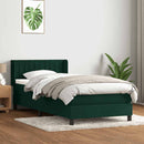 vidaXL sötétzöld bársony rugós ágy matraccal 80x220 cm