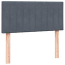 vidaXL sötétszürke bársony rugós ágy matraccal 90x220 cm