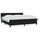 vidaXL fekete bársony rugós ágy matraccal 200x220 cm