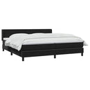 vidaXL fekete bársony rugós ágy matraccal 200x220 cm
