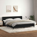 vidaXL fekete bársony rugós ágy matraccal 200x220 cm