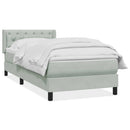 vidaXL világosszürke bársony rugós ágy matraccal 80x210 cm