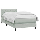 vidaXL világosszürke bársony rugós ágy matraccal 80x210 cm