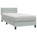 vidaXL világosszürke bársony rugós ágy matraccal 80x210 cm