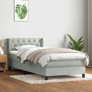 vidaXL világosszürke bársony rugós ágy matraccal 80x210 cm