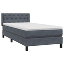 vidaXL sötétszürke bársony rugós ágy matraccal 80x210 cm