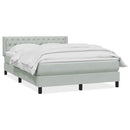 vidaXL világosszürke bársony rugós ágy matraccal 160x210 cm
