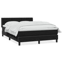 vidaXL fekete bársony rugós ágy matraccal 160x210 cm