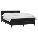vidaXL fekete bársony rugós ágy matraccal 160x210 cm