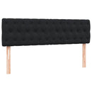 vidaXL fekete bársony rugós ágy matraccal 160x210 cm
