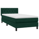 vidaXL sötétzöld bársony rugós ágy matraccal 80x220 cm