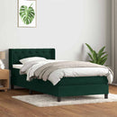 vidaXL sötétzöld bársony rugós ágy matraccal 80x220 cm