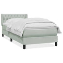 vidaXL világosszürke bársony rugós ágy matraccal 90x220 cm