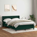 vidaXL sötétzöld bársony rugós ágy matraccal 160x220 cm
