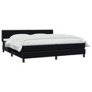 vidaXL fekete bársony rugós ágy matraccal 200x220 cm