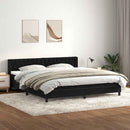 vidaXL fekete bársony rugós ágy matraccal 200x220 cm
