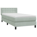 vidaXL világosszürke bársony rugós ágy matraccal 80x210 cm