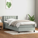 vidaXL világosszürke bársony rugós ágy matraccal 80x210 cm