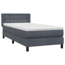 vidaXL sötétszürke bársony rugós ágy matraccal 80x210 cm