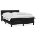vidaXL fekete bársony rugós ágy matraccal 160x210 cm