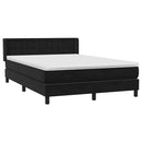 vidaXL fekete bársony rugós ágy matraccal 160x210 cm