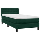 vidaXL sötétzöld bársony rugós ágy matraccal 80x220 cm
