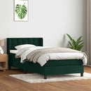 vidaXL sötétzöld bársony rugós ágy matraccal 80x220 cm