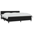 vidaXL fekete bársony rugós ágy matraccal 200x220 cm