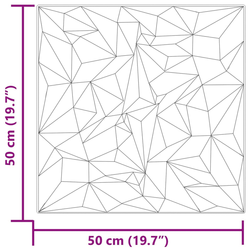 vidaXL 12 db szürke XPS ametisztmintás fali panel 50 x 50 cm 3 m²