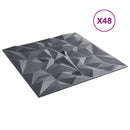 vidaXL 48 db szürke XPS ametisztmintás fali panel 50 x 50 cm 12 m²