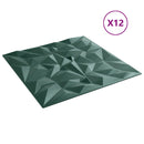 vidaXL 12 db zöld XPS ametisztmintás fali panel 50 x 50 cm 3 m²