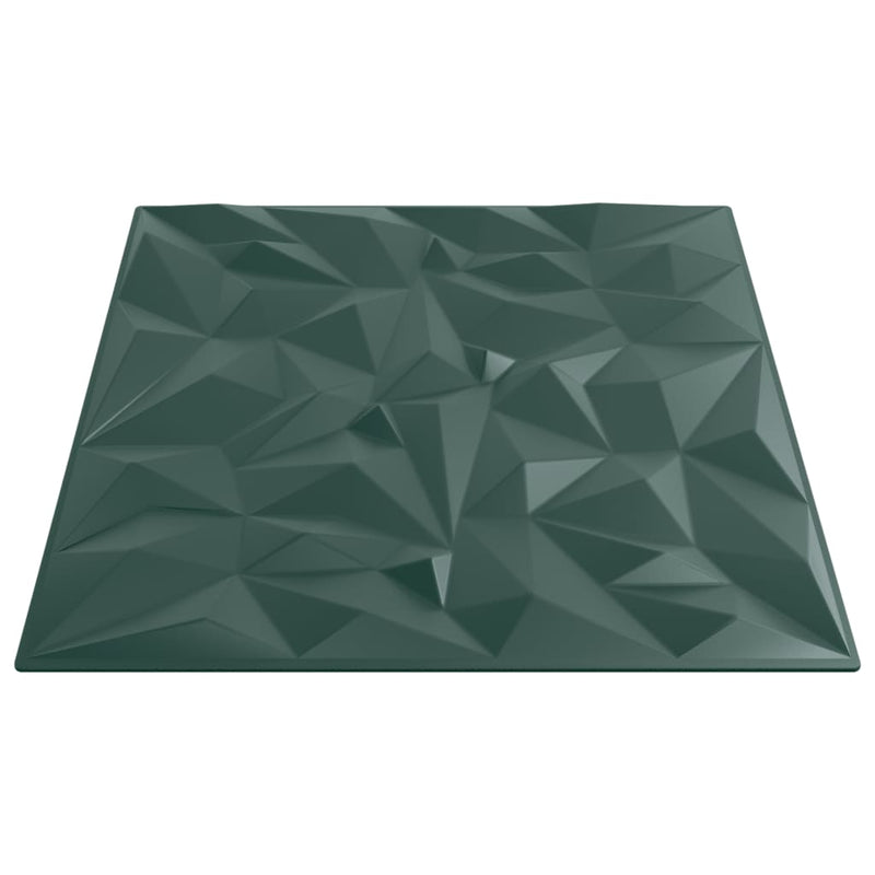 vidaXL 48 db zöld XPS ametisztmintás fali panel 50 x 50 cm 12 m²