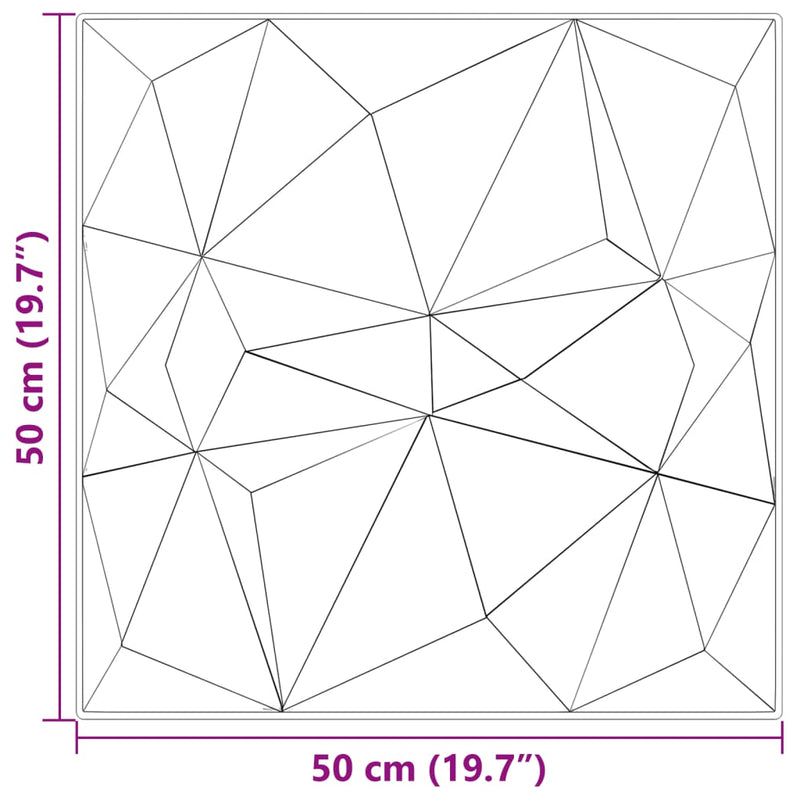 vidaXL 12 db betonmintás XPS gyémántmintás fali panel 50 x 50 cm 3 m²