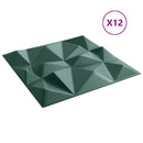 vidaXL 12 db zöld XPS gyémántmintás fali panel 50 x 50 cm 3 m²