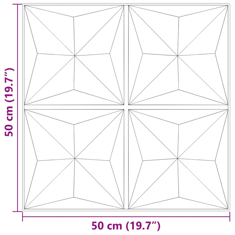 vidaXL 24 db betonmintás XPS origami fali panel 50 x 50 cm 6 m²