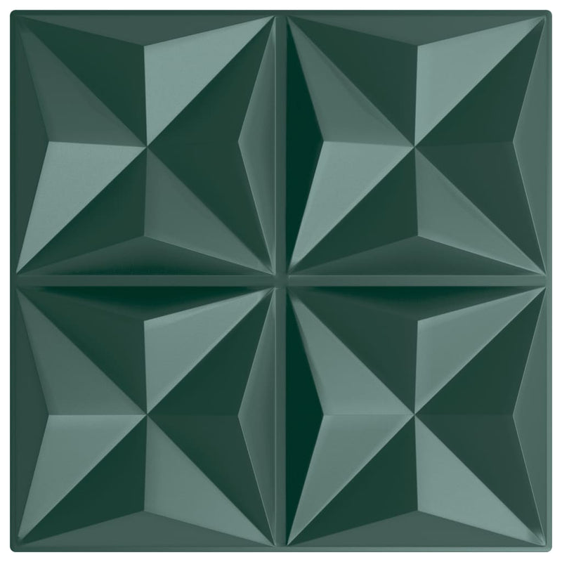 vidaXL 12 db zöld XPS origami fali panel 50 x 50 cm 3 m²