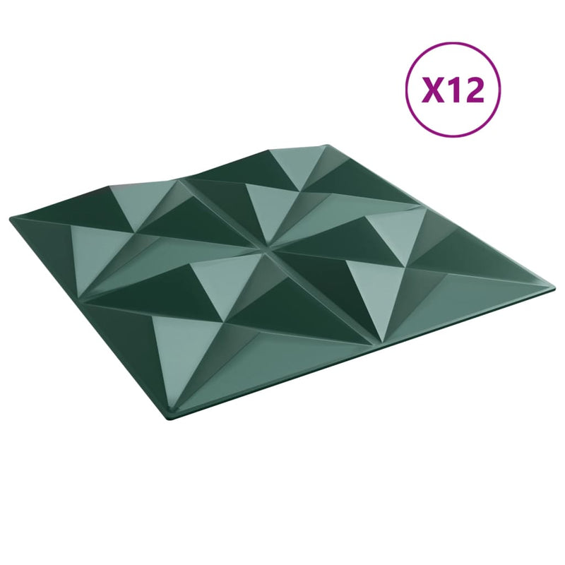 vidaXL 12 db zöld XPS origami fali panel 50 x 50 cm 3 m²