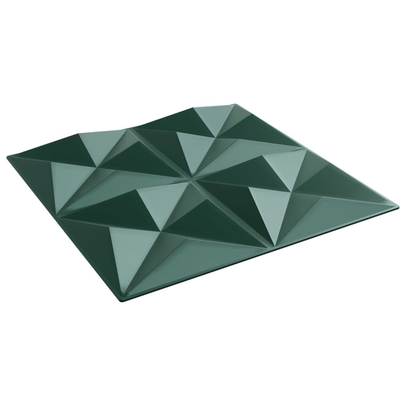 vidaXL 12 db zöld XPS origami fali panel 50 x 50 cm 3 m²