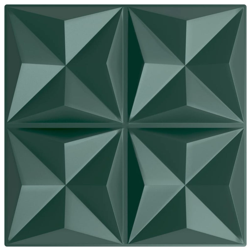 vidaXL 24 db zöld XPS origami fali panel 50 x 50 cm 6 m²