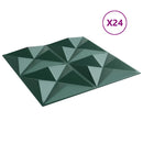 vidaXL 24 db zöld XPS origami fali panel 50 x 50 cm 6 m²