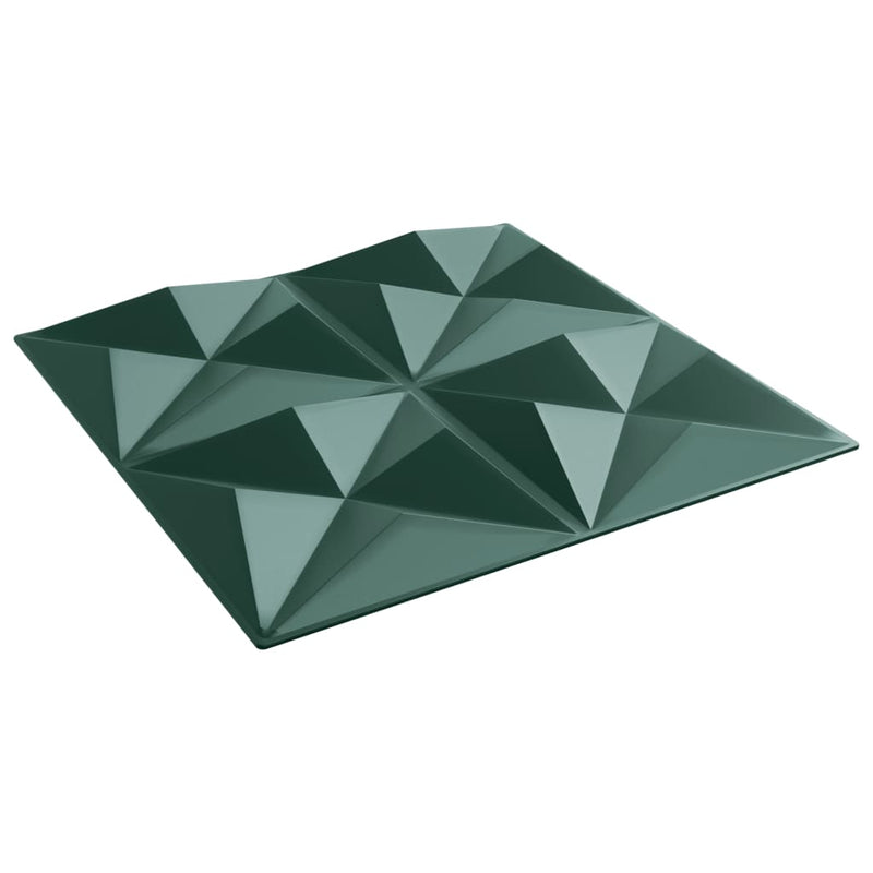vidaXL 24 db zöld XPS origami fali panel 50 x 50 cm 6 m²
