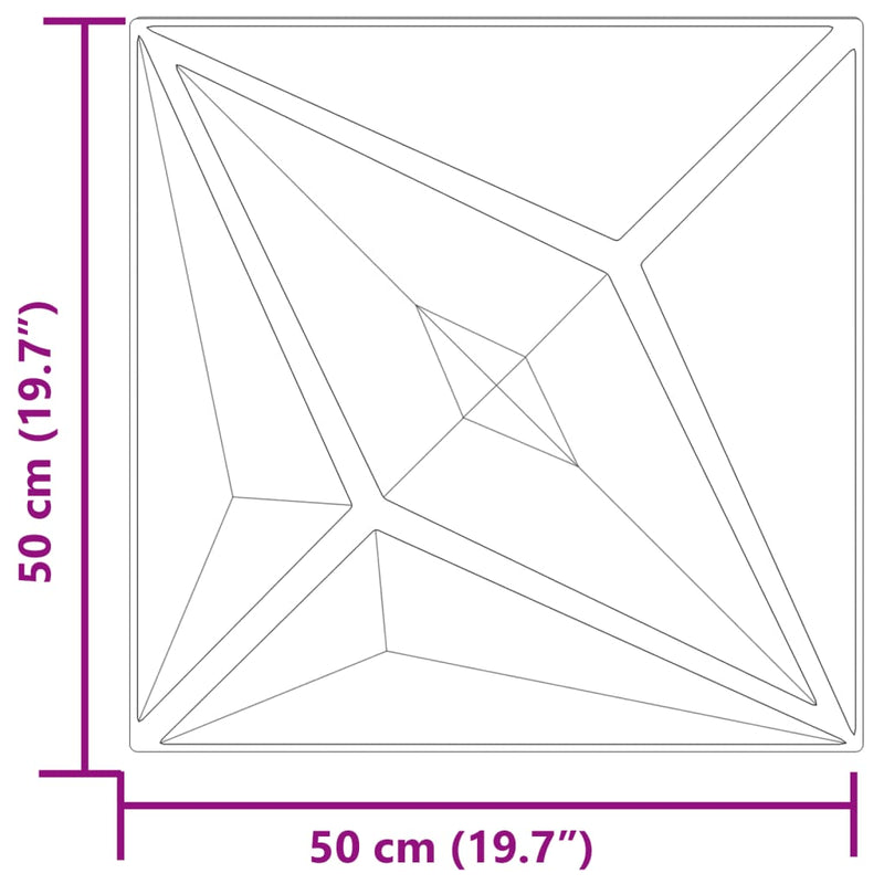 vidaXL 12 db szürke XPS csillagmintás fali panel 50 x 50 cm 3 m²