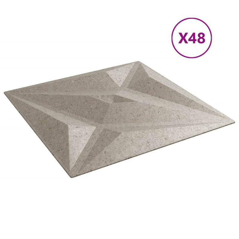 vidaXL 48 db betonmintás XPS csillagmintás fali panel 50 x 50 cm 12 m²