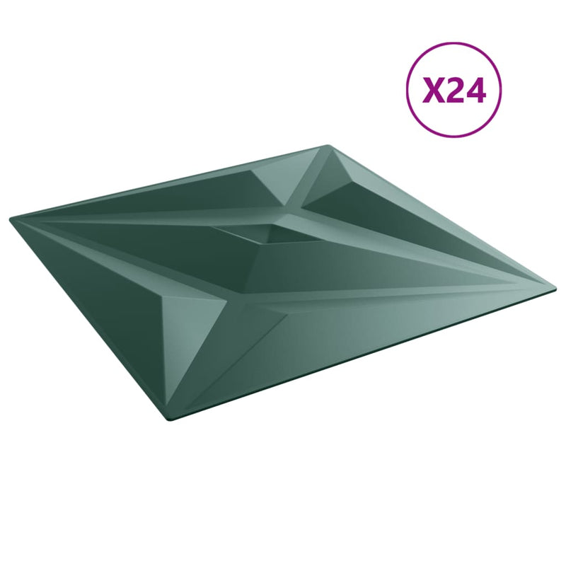 vidaXL 24 db zöld XPS csillagmintás fali panel 50 x 50 cm 6 m²
