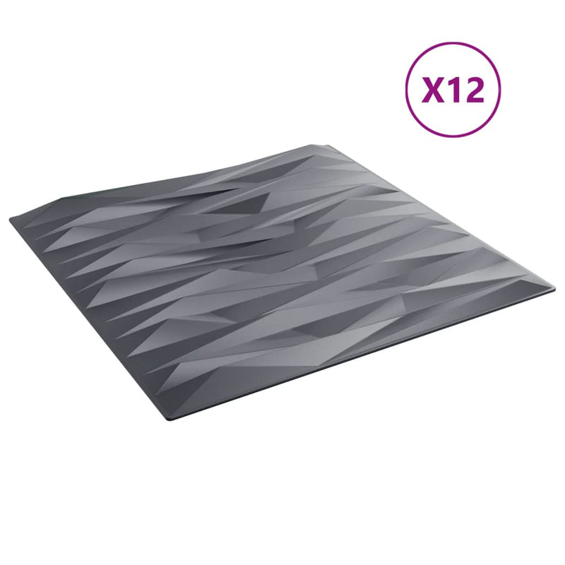 vidaXL 12 db szürke XPS kőmintás fali panel 50 x 50 cm 3 m²