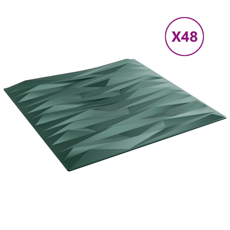 vidaXL 48 db zöld XPS kőmintás fali panel 50 x 50 cm 12 m²