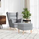 vidaXL világosszürke szövet fotel lábzsámollyal