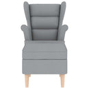 vidaXL világosszürke szövet fotel lábzsámollyal