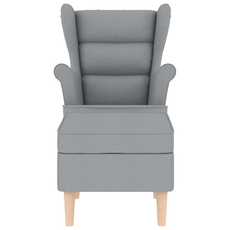 vidaXL világosszürke szövet fotel lábzsámollyal